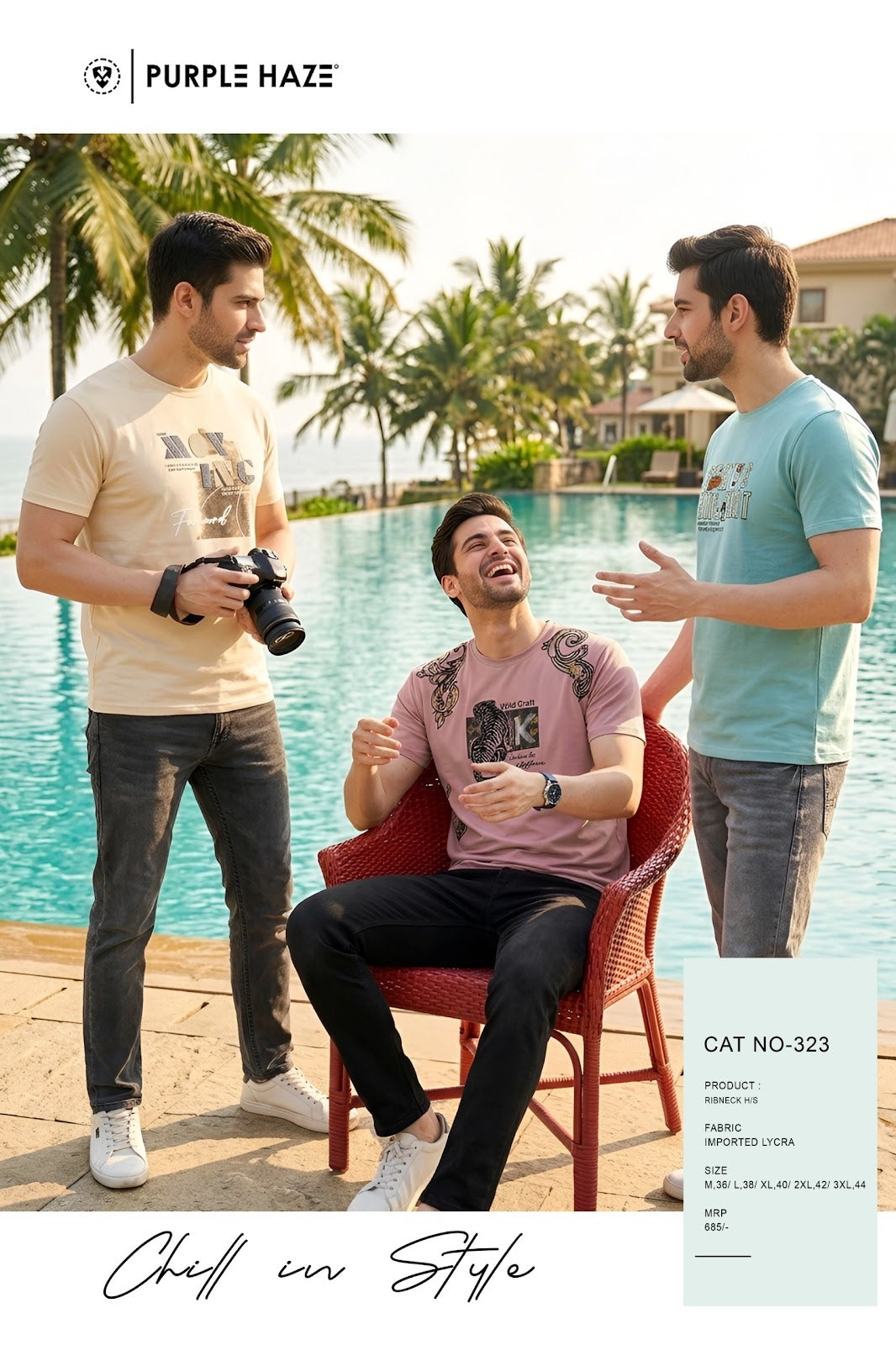 Cat No 323 Print Purple Haze Imported Mens Tshirts Supplier Ahmedabad