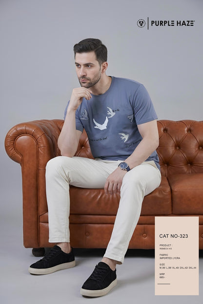 Cat No 323 Print Purple Haze Imported Mens Tshirts Supplier Ahmedabad