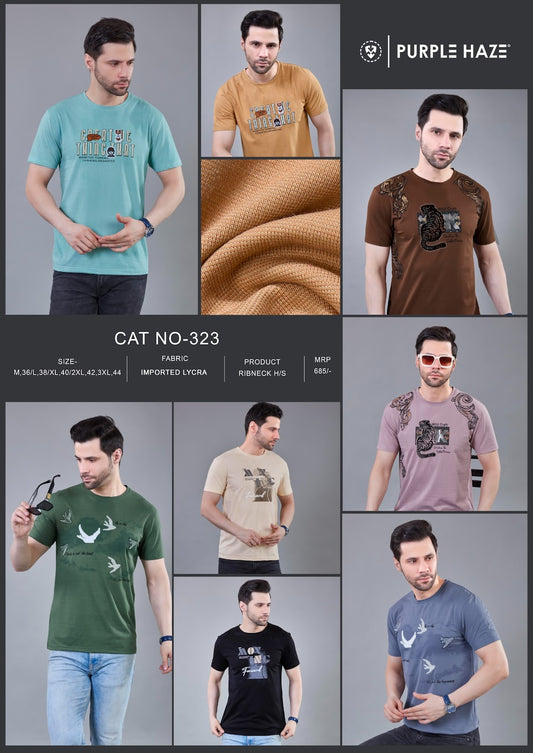 Cat No 323 Print Purple Haze Imported Mens Tshirts Supplier Ahmedabad