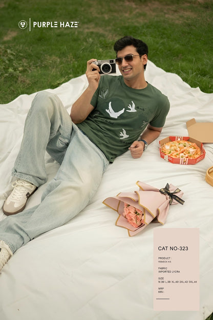 Cat No 323 Print Purple Haze Imported Mens Tshirts Supplier Ahmedabad