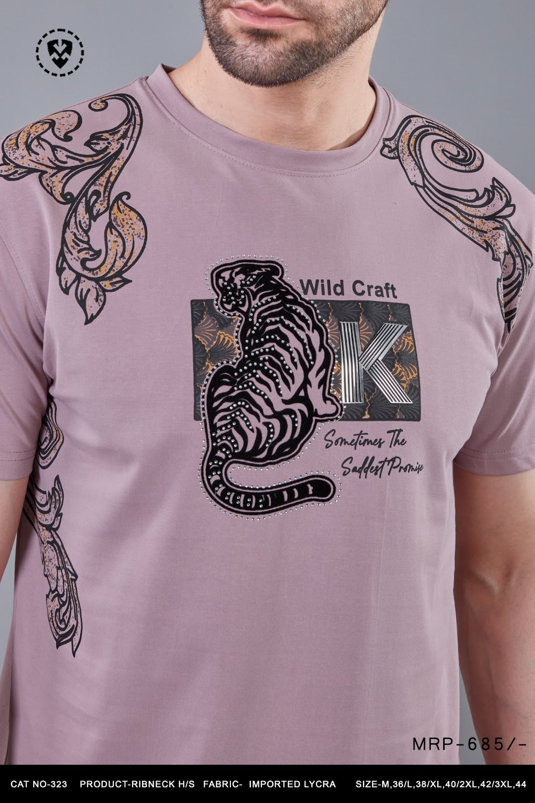 Cat No 323 Print Purple Haze Imported Mens Tshirts Supplier Ahmedabad