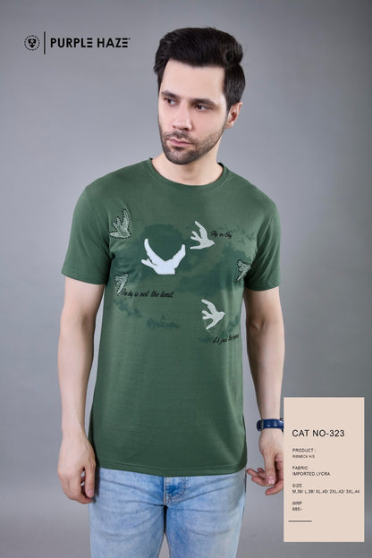 Cat No 323 Print Purple Haze Imported Mens Tshirts Supplier Ahmedabad