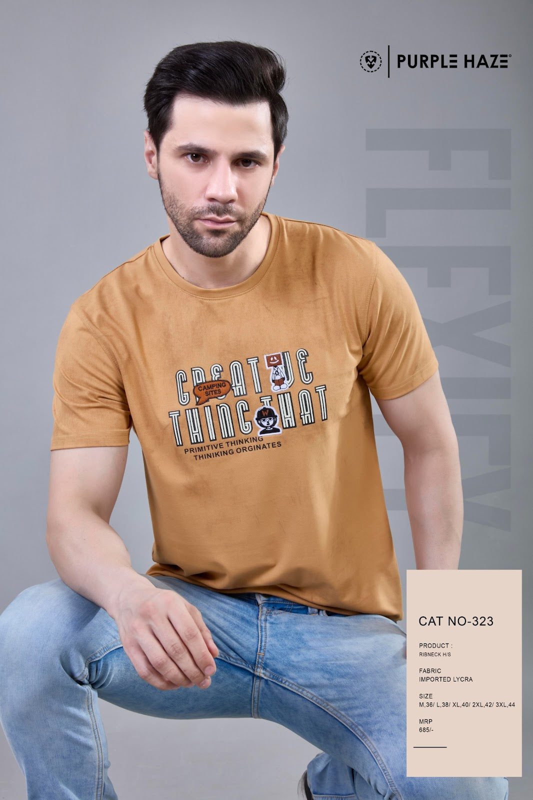 Cat No 323 Print Purple Haze Imported Mens Tshirts Supplier Ahmedabad