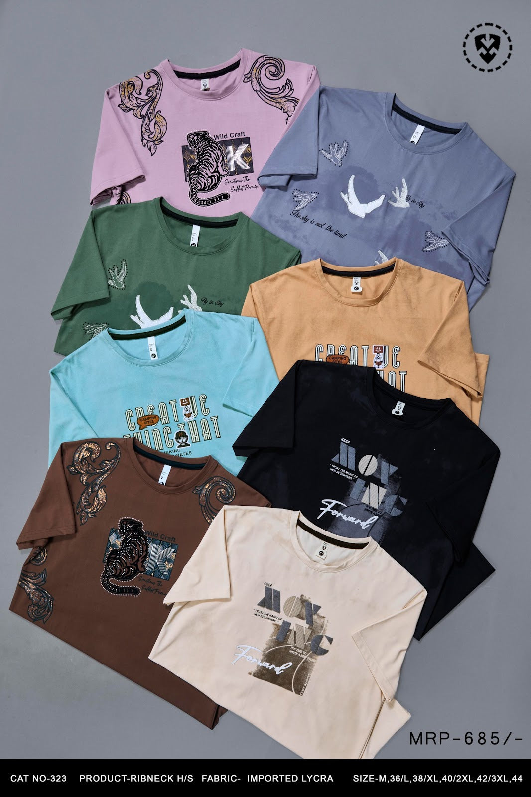 Cat No 323 Print Purple Haze Imported Mens Tshirts Supplier Ahmedabad