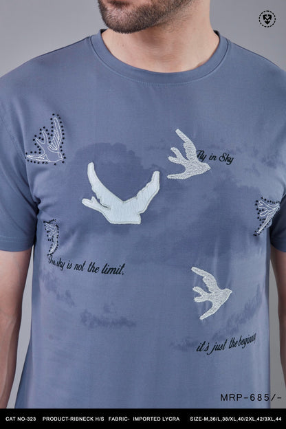 Cat No 323 Print Purple Haze Imported Mens Tshirts Supplier Ahmedabad