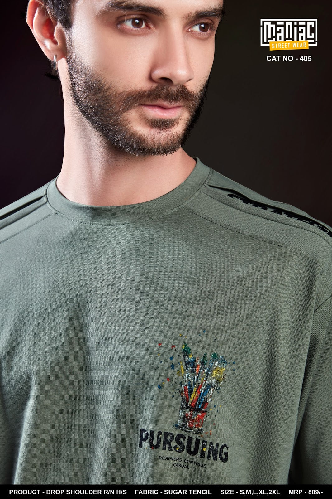 Cat No 405 Maniac Tencil Mens Tshirts Supplier India