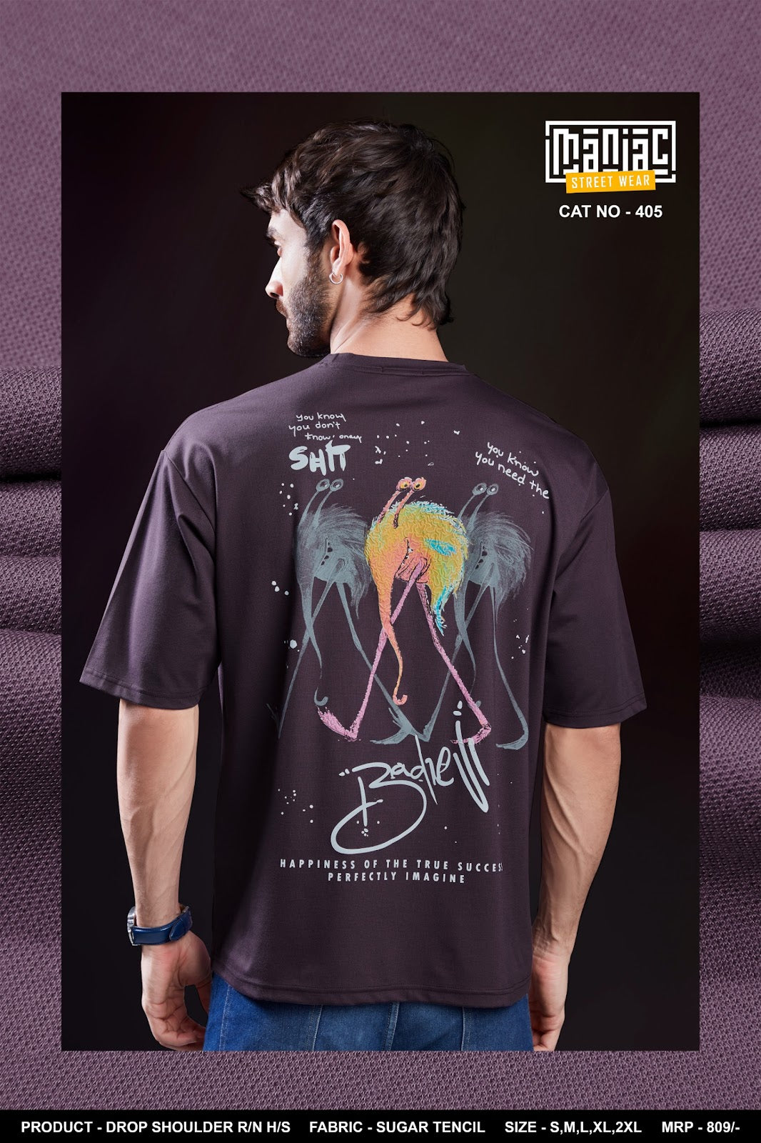 Cat No 405 Maniac Tencil Mens Tshirts Supplier India