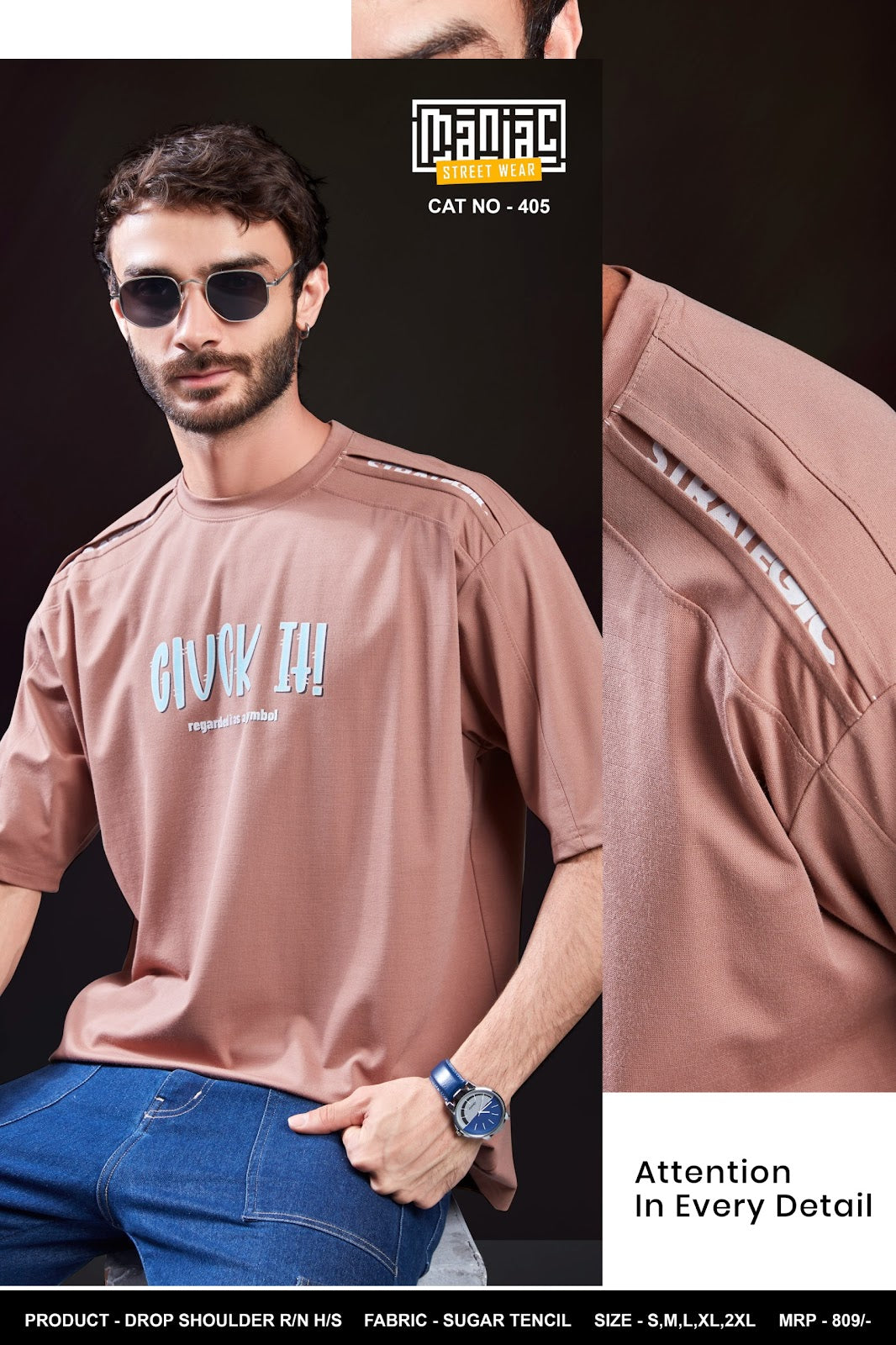 Cat No 405 Maniac Tencil Mens Tshirts Supplier India