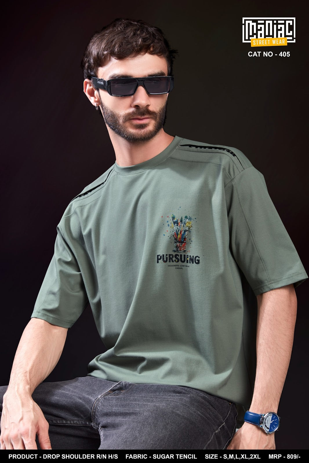 Cat No 405 Maniac Tencil Mens Tshirts Supplier India