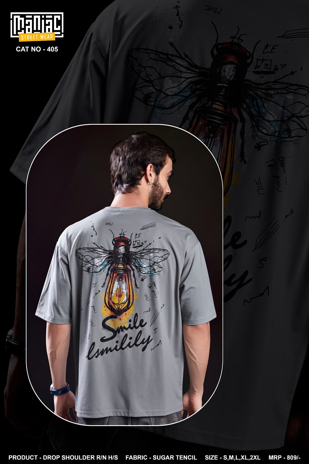 Cat No 405 Maniac Tencil Mens Tshirts Supplier India
