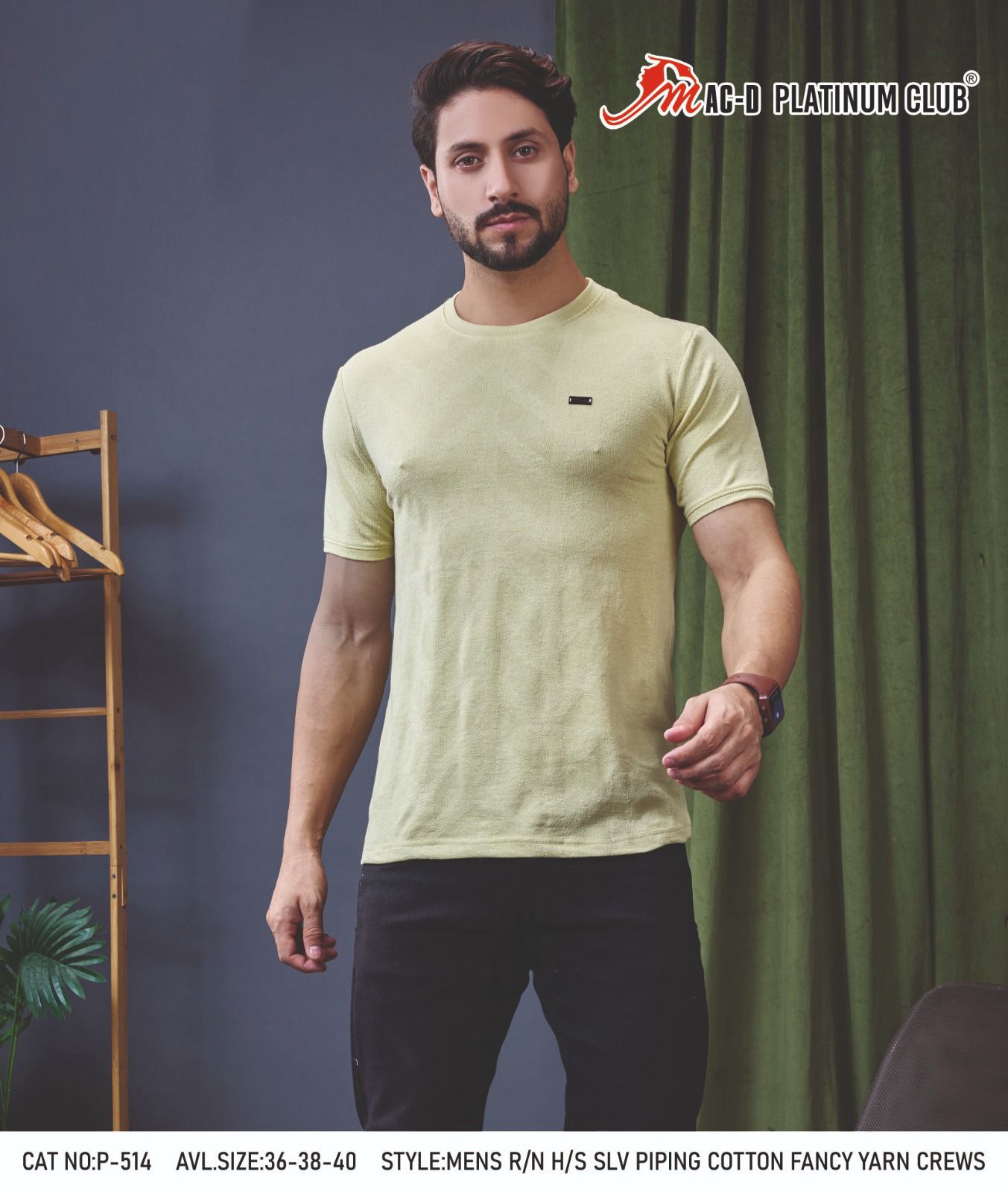 Cat No 514 Mac D Cotton Mens Tshirts Supplier Gujarat
