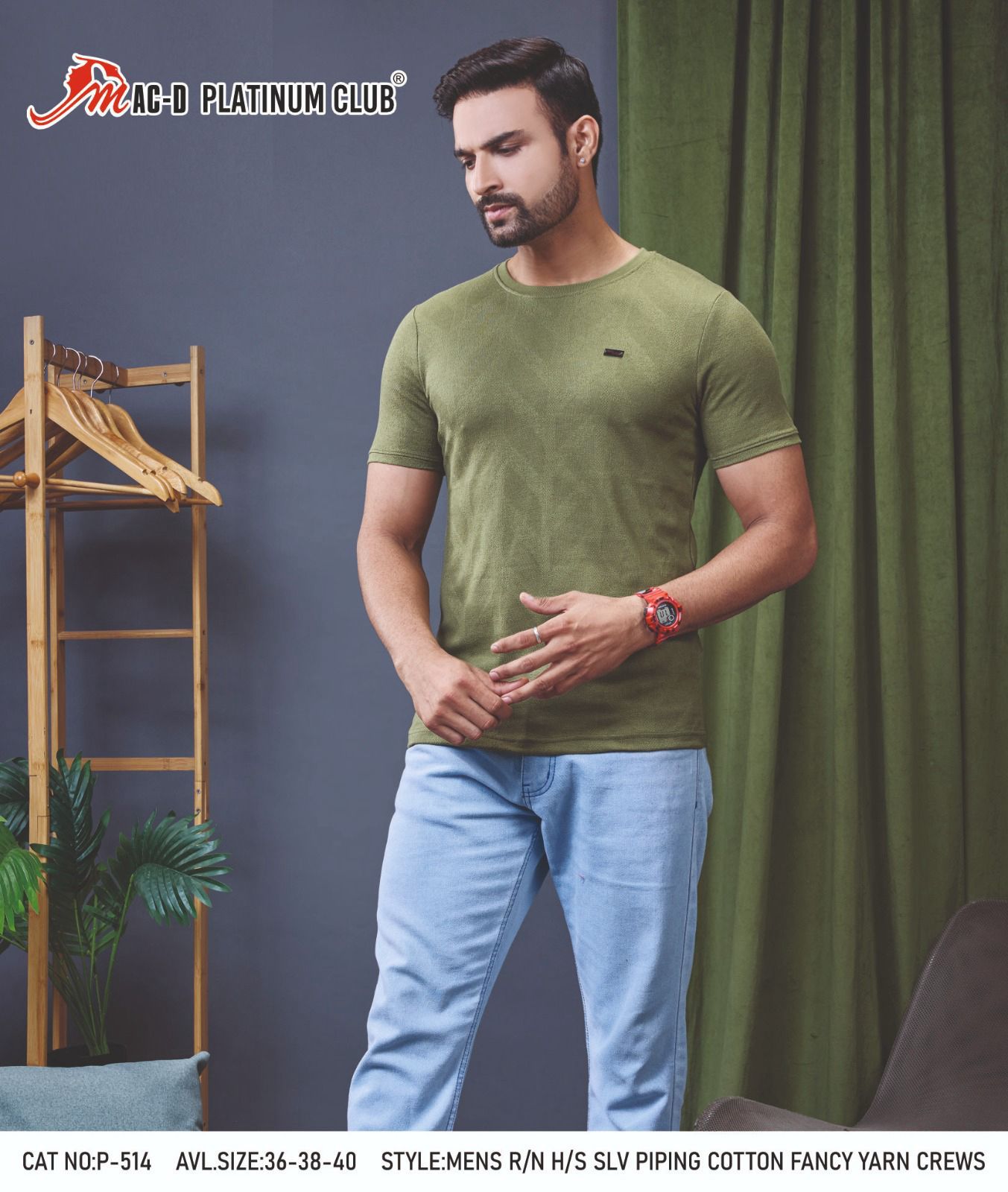 Cat No 514 Mac D Cotton Mens Tshirts Supplier Gujarat
