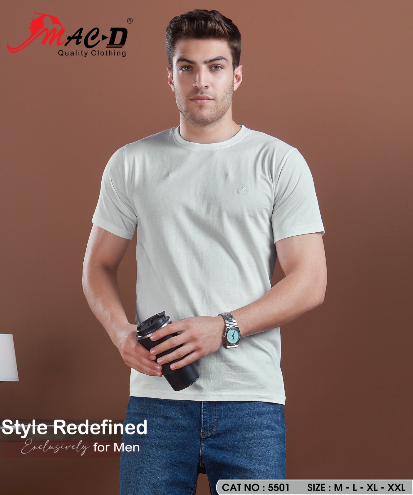 Cat No 5501 Mac D Cotton Mens Tshirts Exporter India
