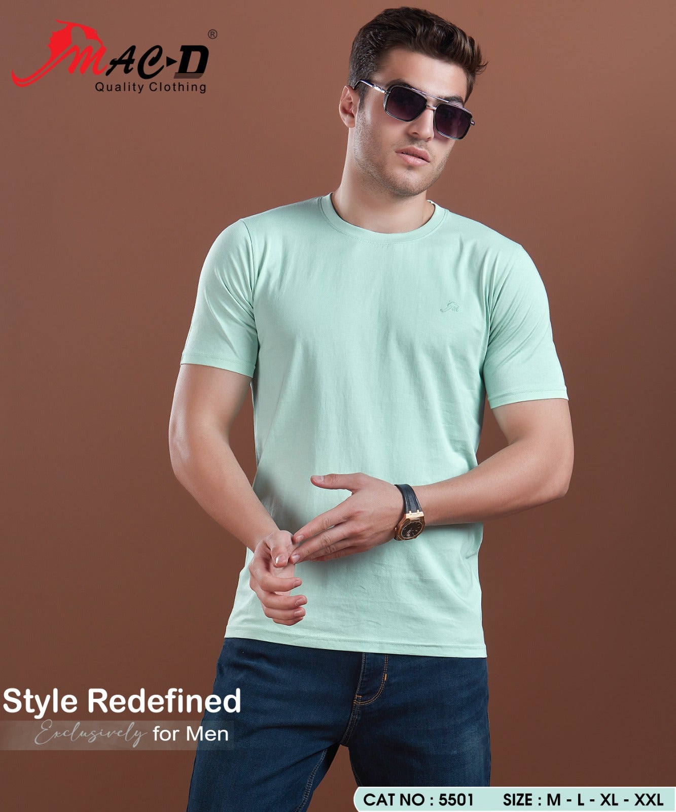 Cat No 5501 Mac D Cotton Mens Tshirts Exporter India