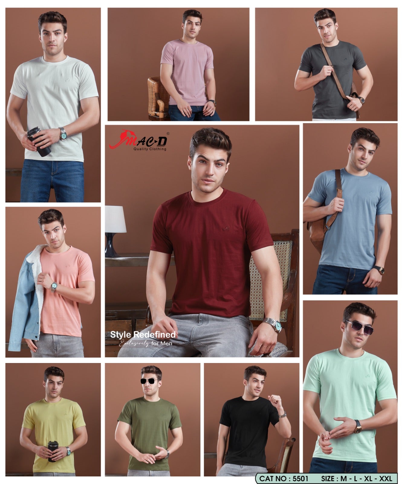 Cat No 5501 Mac D Cotton Mens Tshirts Exporter India