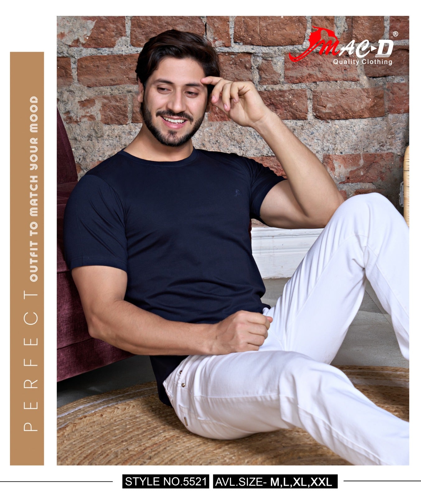 Cat No 5501 Mac D Cotton Mens Tshirts Exporter India