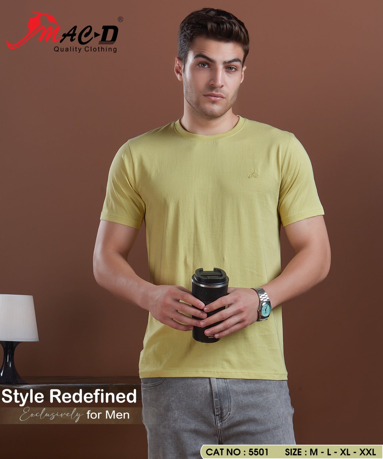 Cat No 5501 Mac D Cotton Mens Tshirts Exporter India