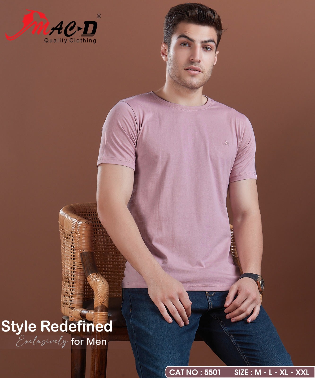 Cat No 5501 Mac D Cotton Mens Tshirts Exporter India