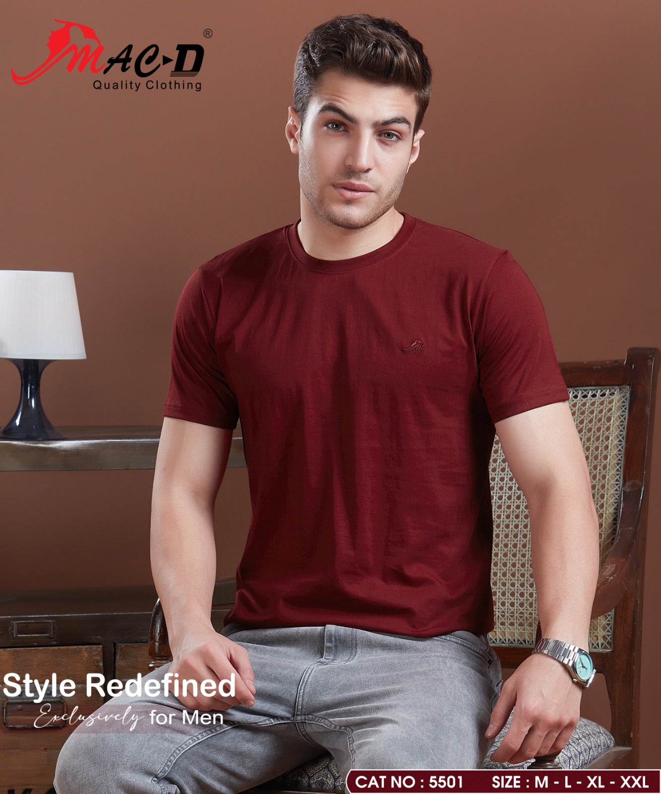 Cat No 5501 Mac D Cotton Mens Tshirts Exporter India