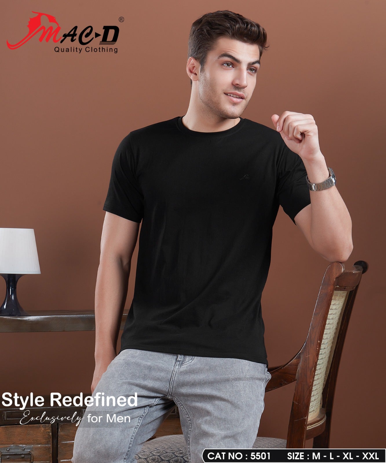 Cat No 5501 Mac D Cotton Mens Tshirts Exporter India