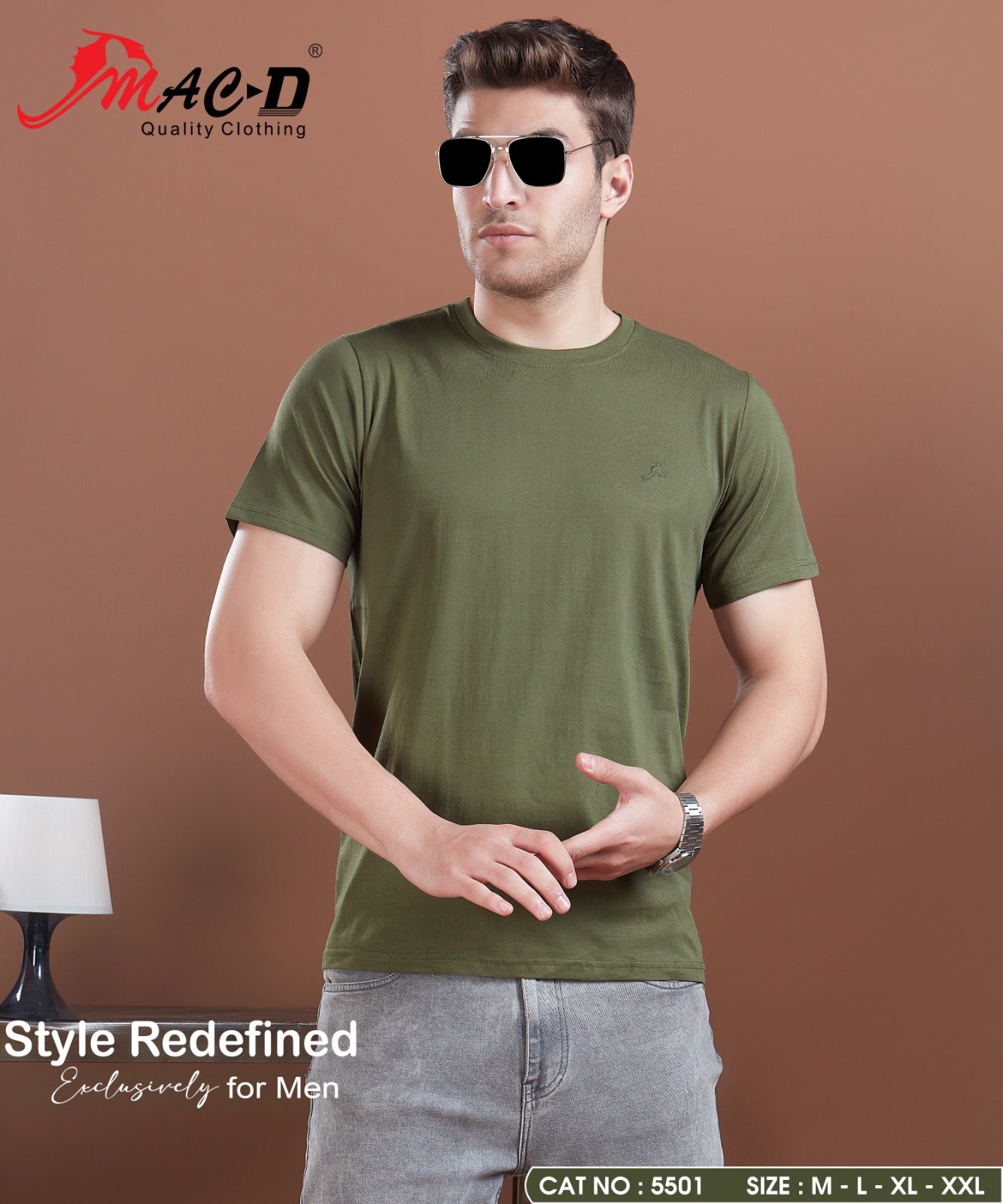 Cat No 5501 Mac D Cotton Mens Tshirts Exporter India