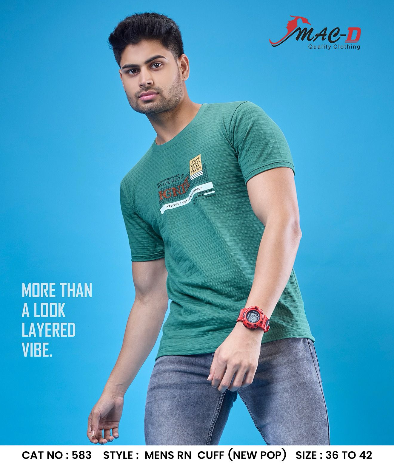 Cat No 583 Mac D Pop Knit Mens Tshirts Exporter