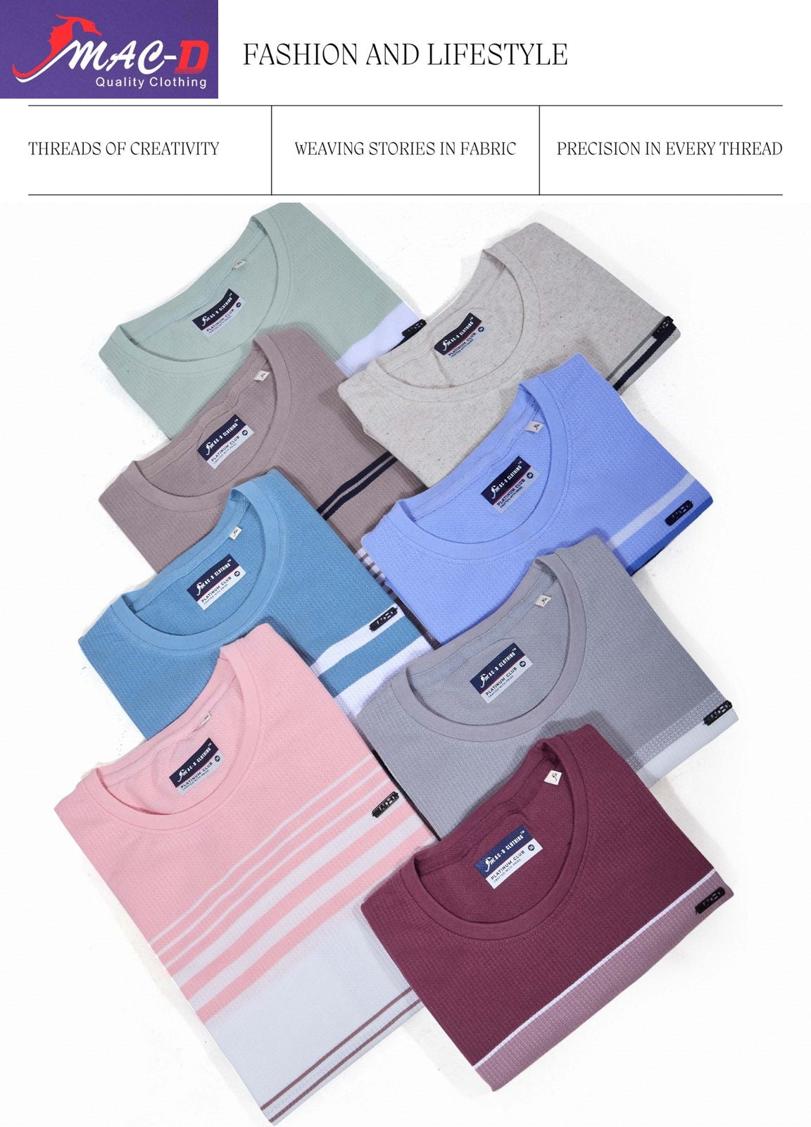 Cat No 594 Mac D Knit Mens Tshirts Wholesaler Ahmedabad