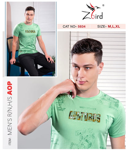 Cat No 6023 Z Bird Cotton Mens Tshirts Exporter India