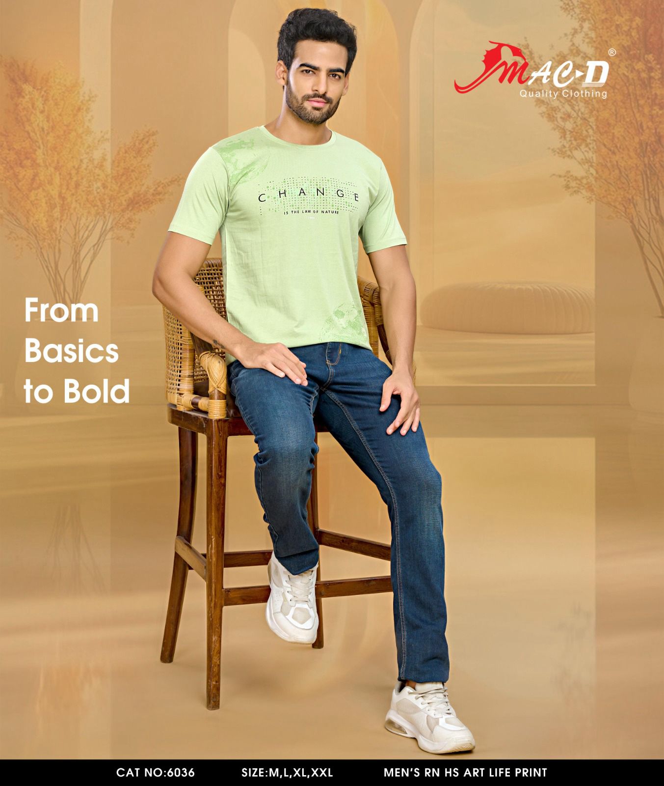 Cat No 6036 Mac D Cotton Mens Tshirts Wholesale