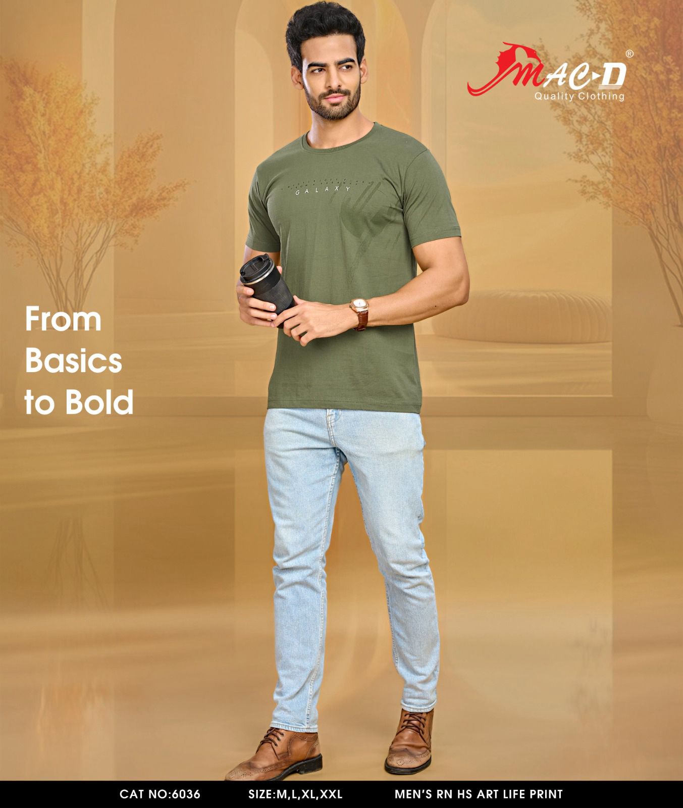 Cat No 6036 Mac D Cotton Mens Tshirts Wholesale