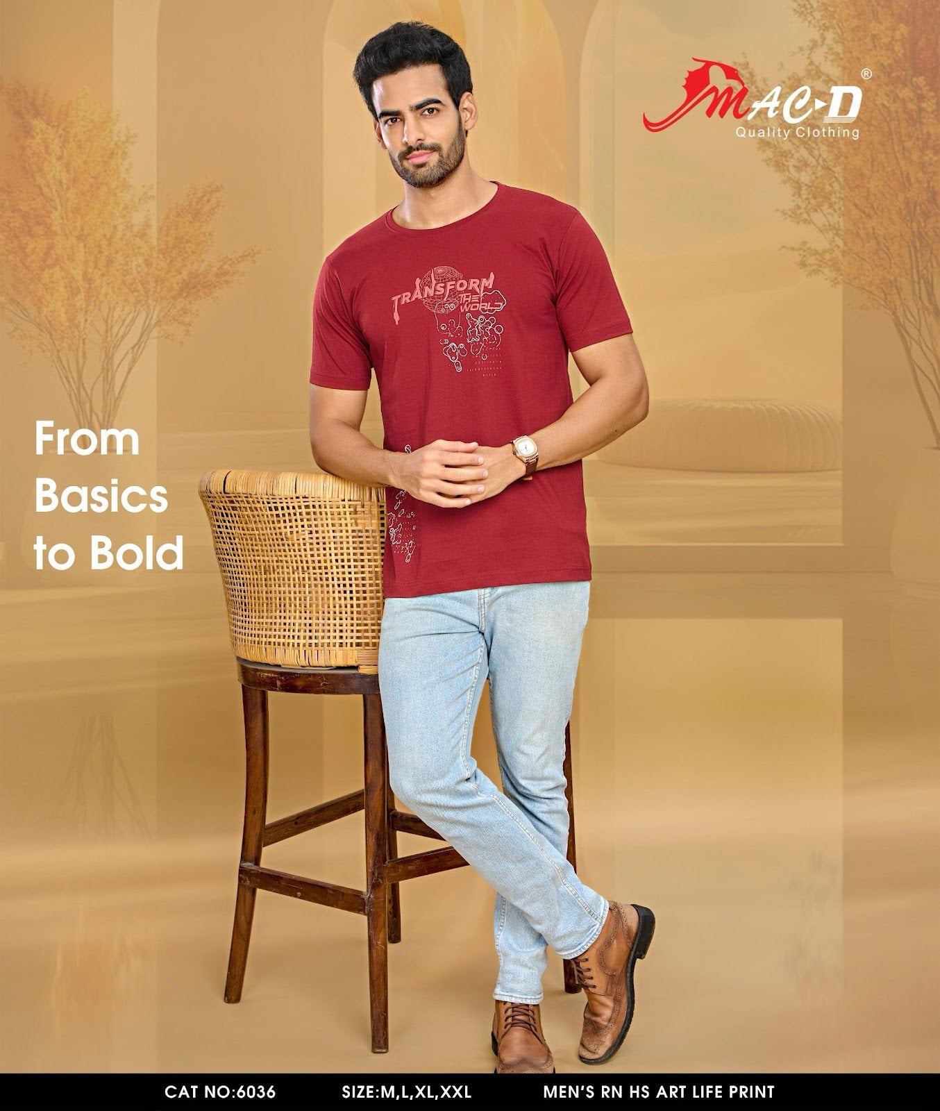 Cat No 6036 Mac D Cotton Mens Tshirts Wholesale