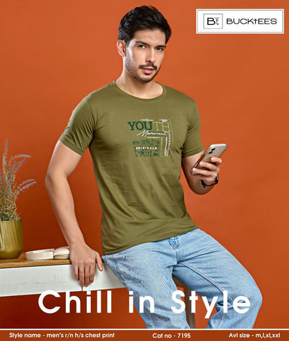 Cat No 7195 Bucktees Cotton Mens Tshirts Wholesaler