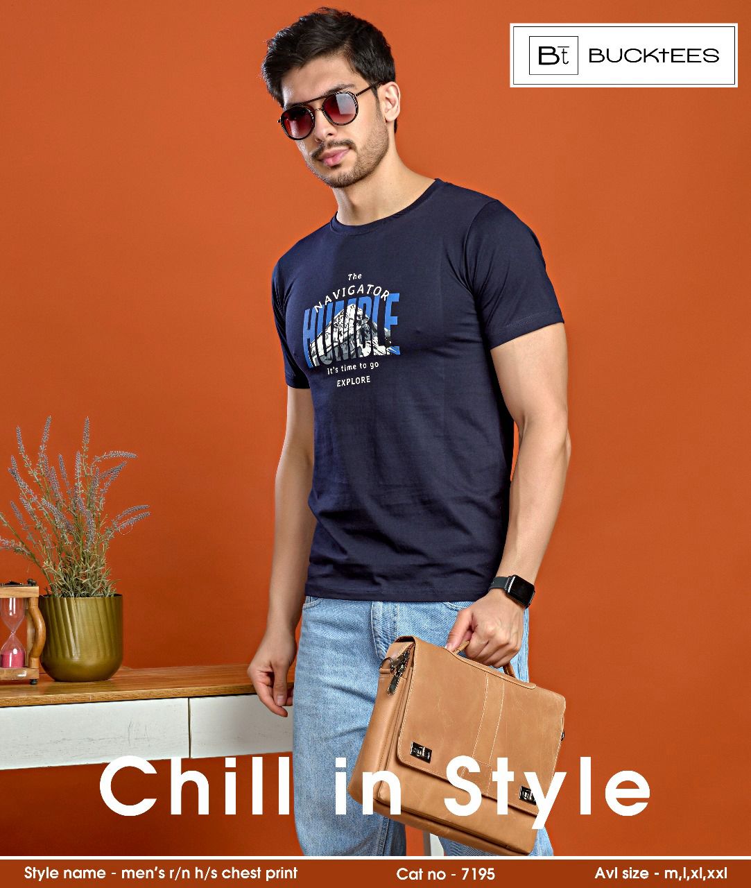 Cat No 7195 Bucktees Cotton Mens Tshirts Wholesaler