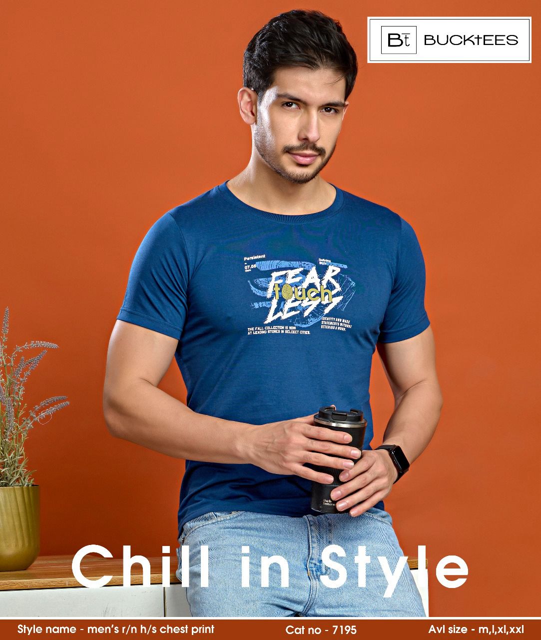 Cat No 7195 Bucktees Cotton Mens Tshirts Wholesaler