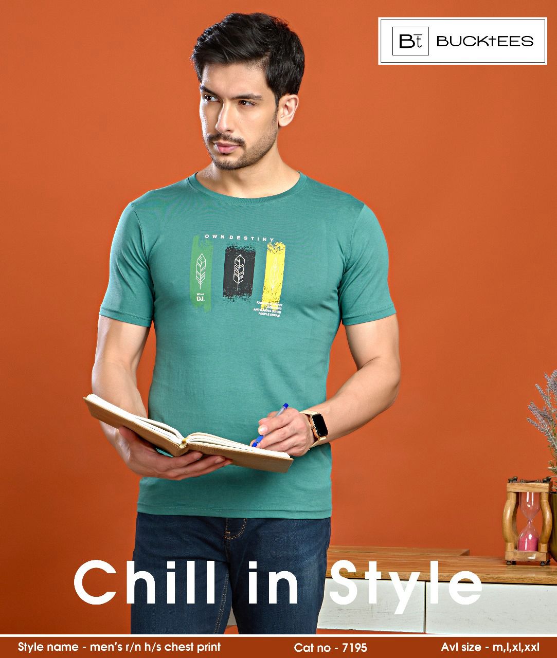 Cat No 7195 Bucktees Cotton Mens Tshirts Wholesaler