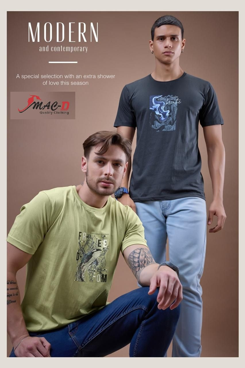 Cat No 7198 Mac D Cotton Mens Tshirts Supplier Gujarat