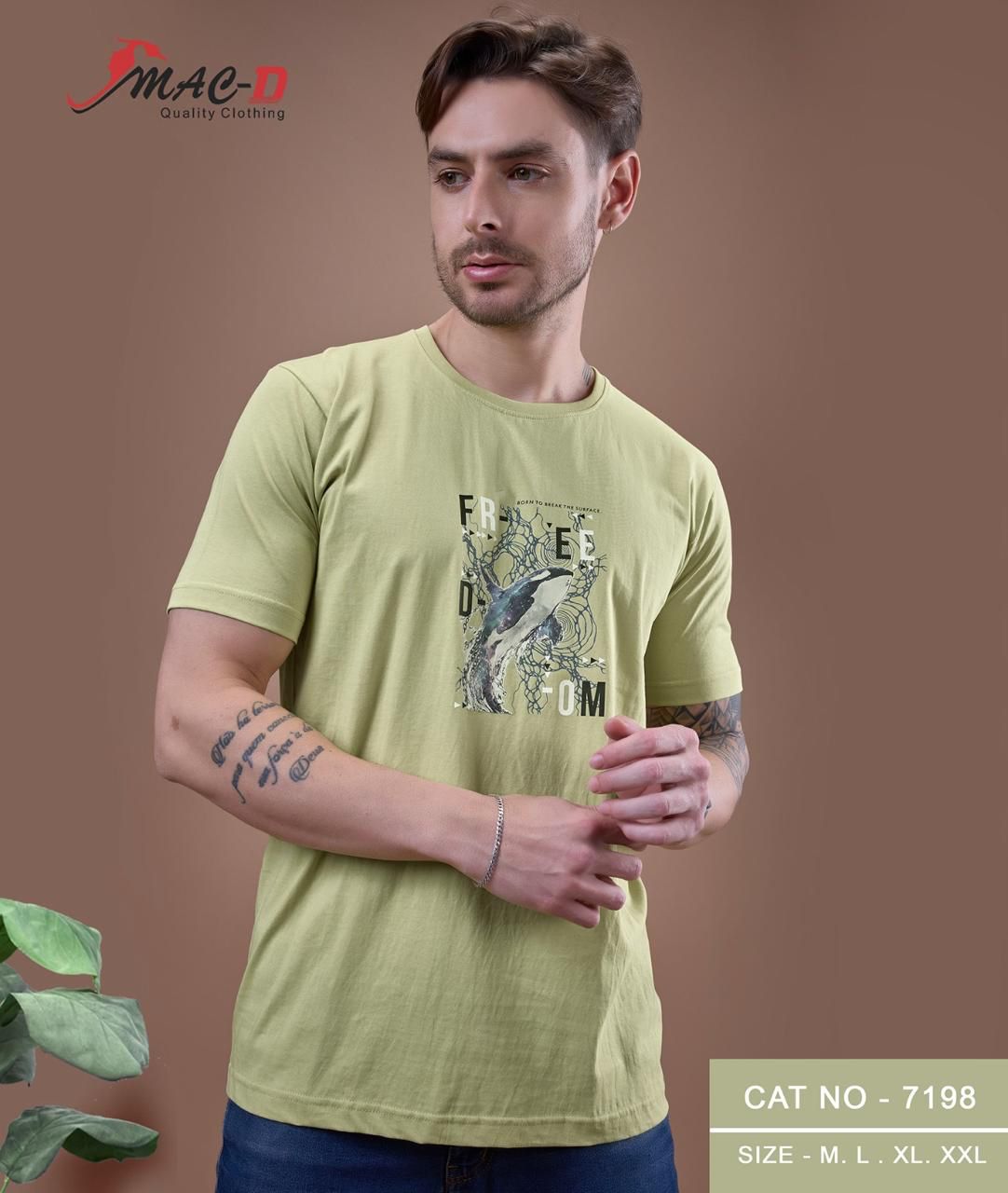 Cat No 7198 Mac D Cotton Mens Tshirts Supplier Gujarat