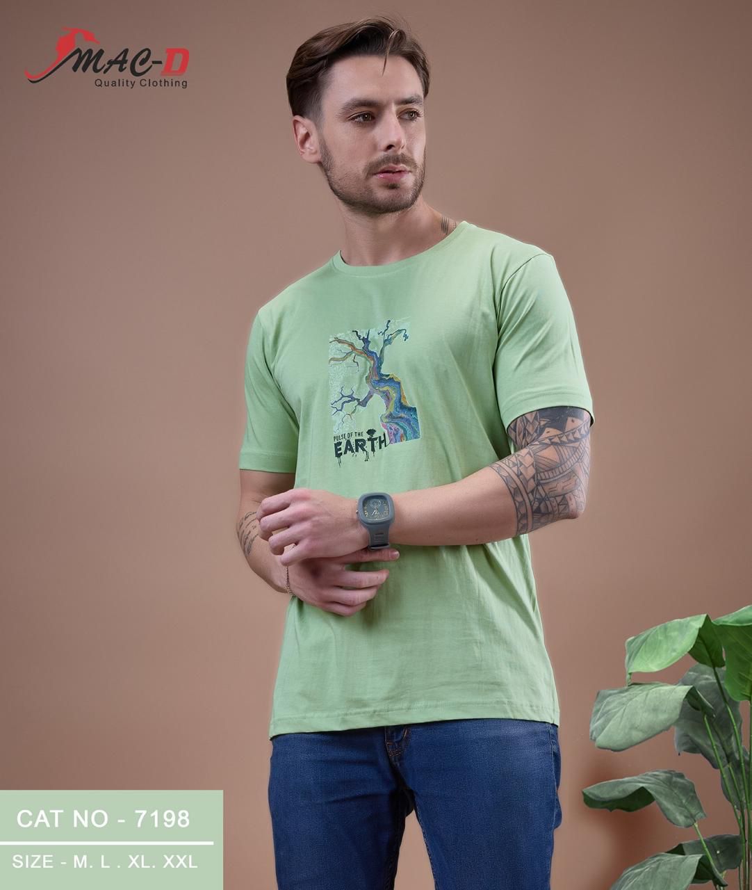 Cat No 7198 Mac D Cotton Mens Tshirts Supplier Gujarat