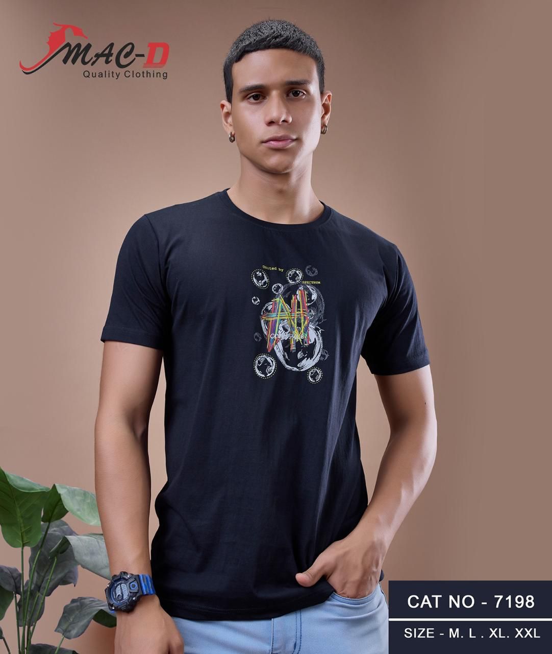 Cat No 7198 Mac D Cotton Mens Tshirts Supplier Gujarat