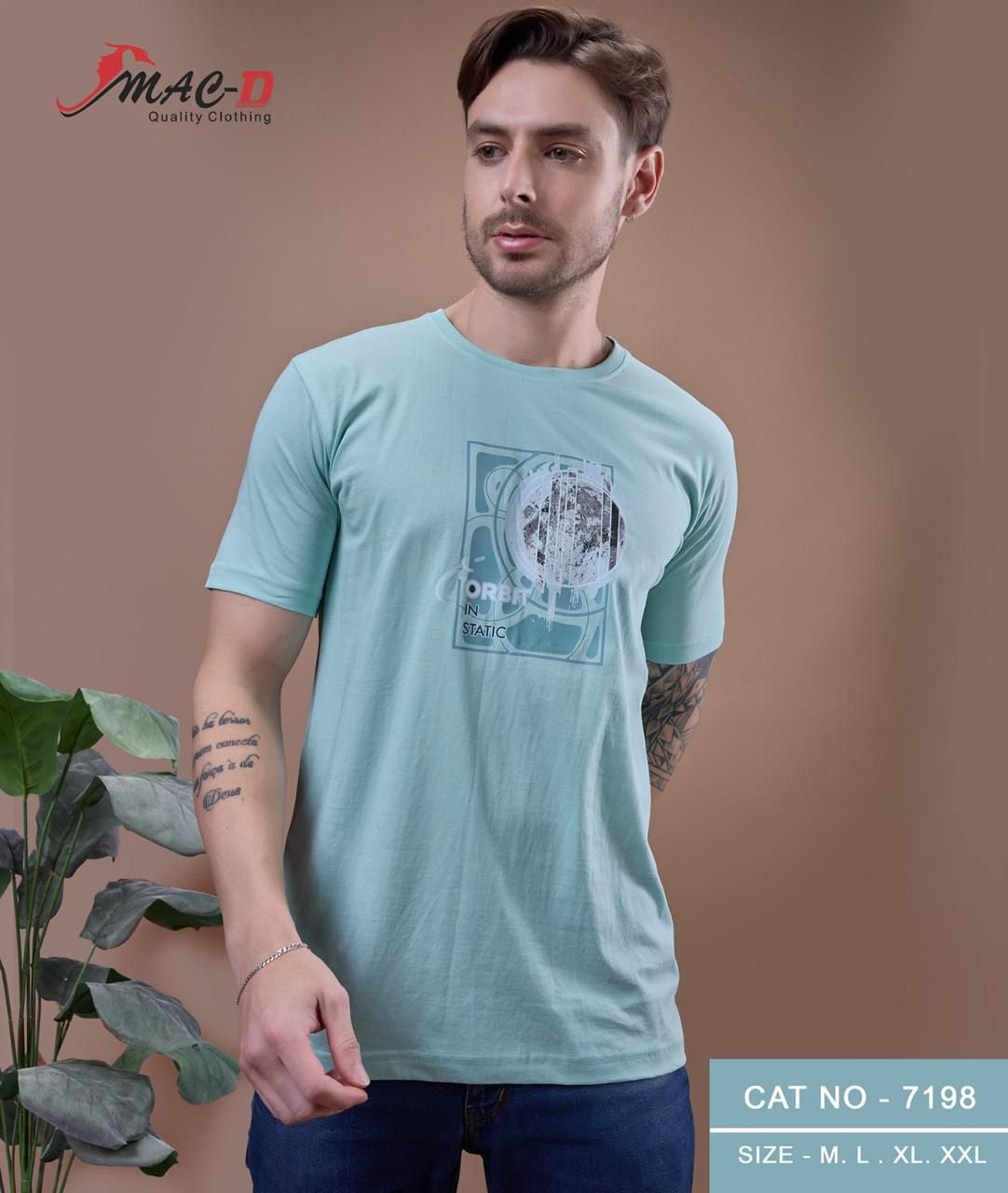 Cat No 7198 Mac D Cotton Mens Tshirts Supplier Gujarat