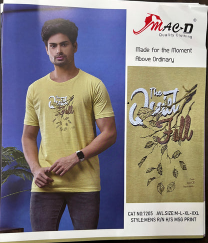 Cat No 7205 Mac D Cotton Mens Tshirts Manufacturer India