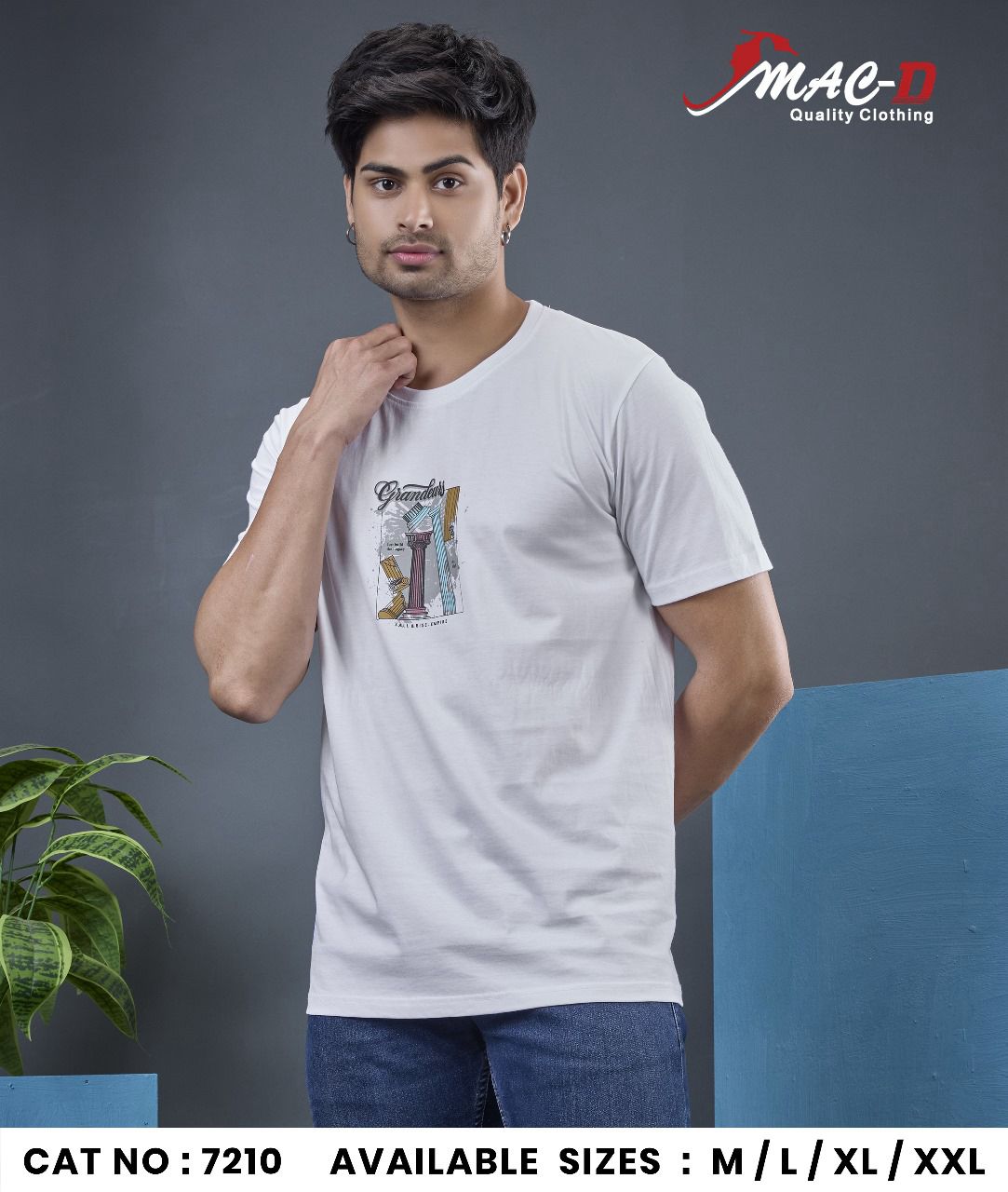 Cat No 7225 Mac D Cotton Mens Tshirts Manufacturer Gujarat