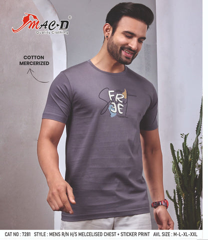 Cat No 7281 Mac D Cotton Mens Tshirts Wholesaler Gujarat