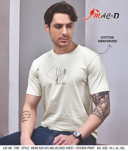 Cat No 7281 Mac D Cotton Mens Tshirts Wholesaler Gujarat