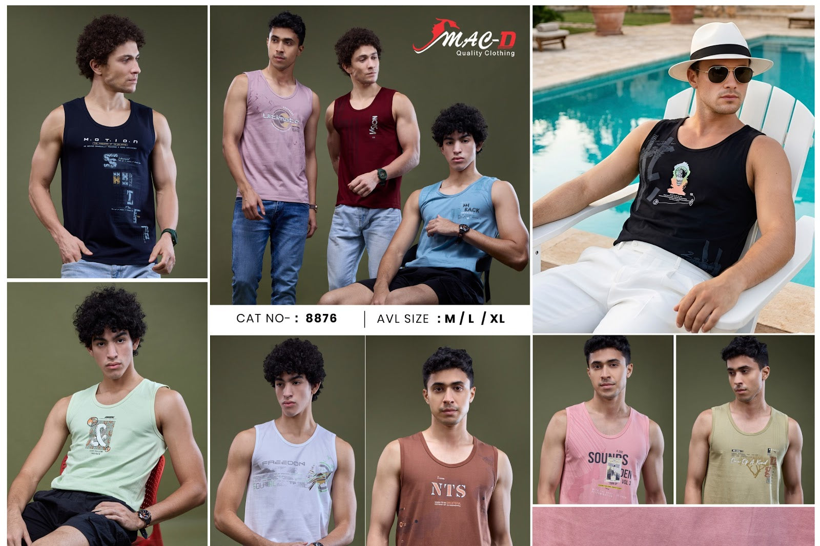 Cat No 8876 Mac D Cotton Mens Sando Wholesaler India