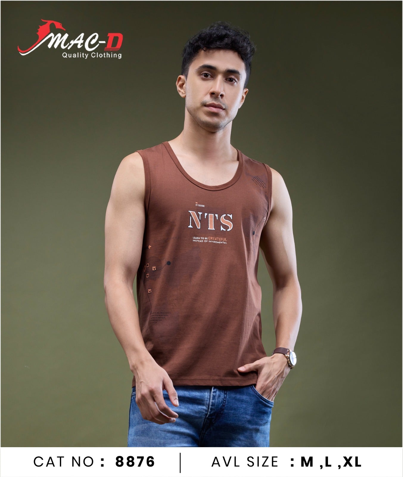 Cat No 8876 Mac D Cotton Mens Sando Wholesaler India