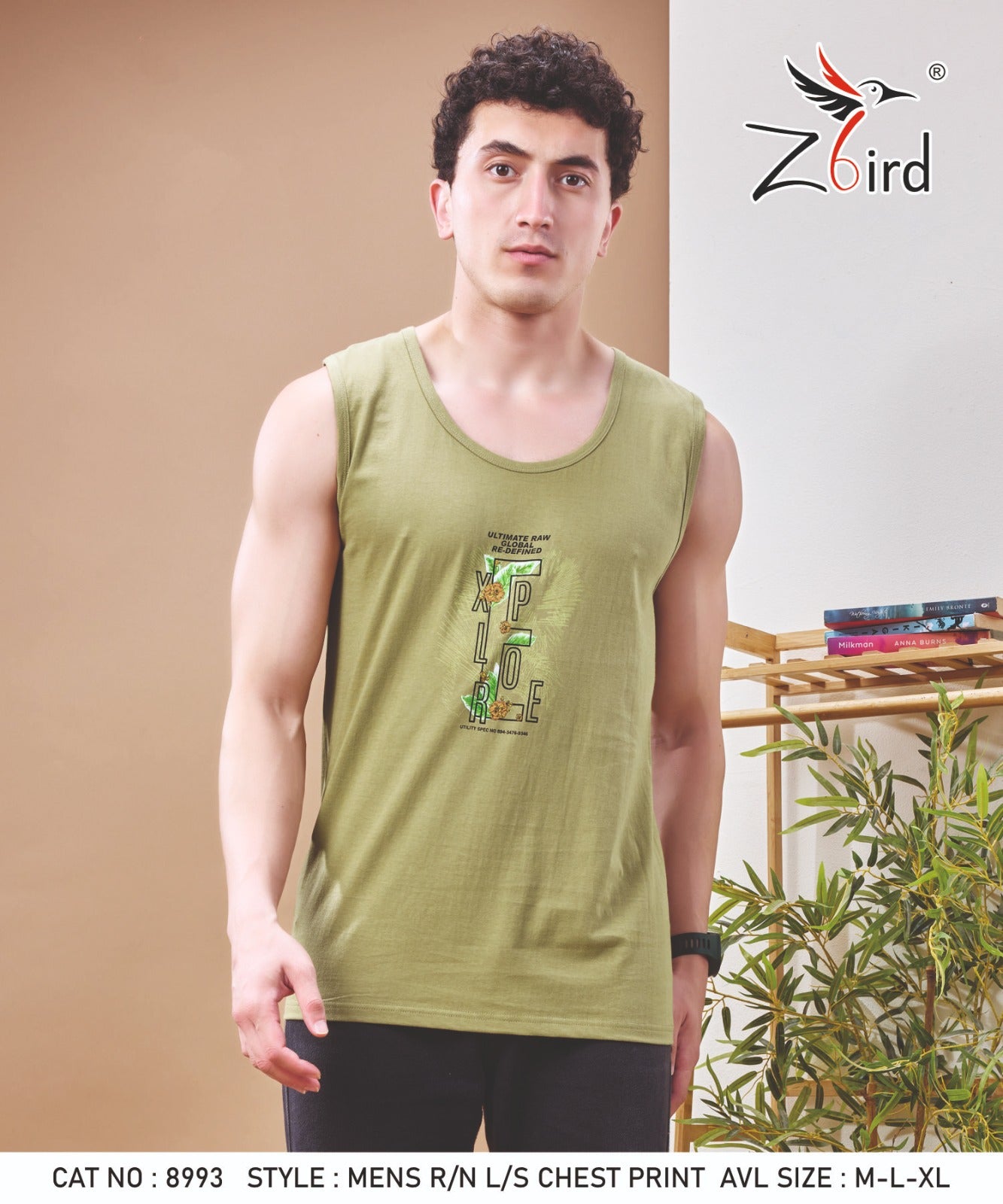Cat No 8993 Z Bird Cotton Biowashed Mens Sando Supplier India