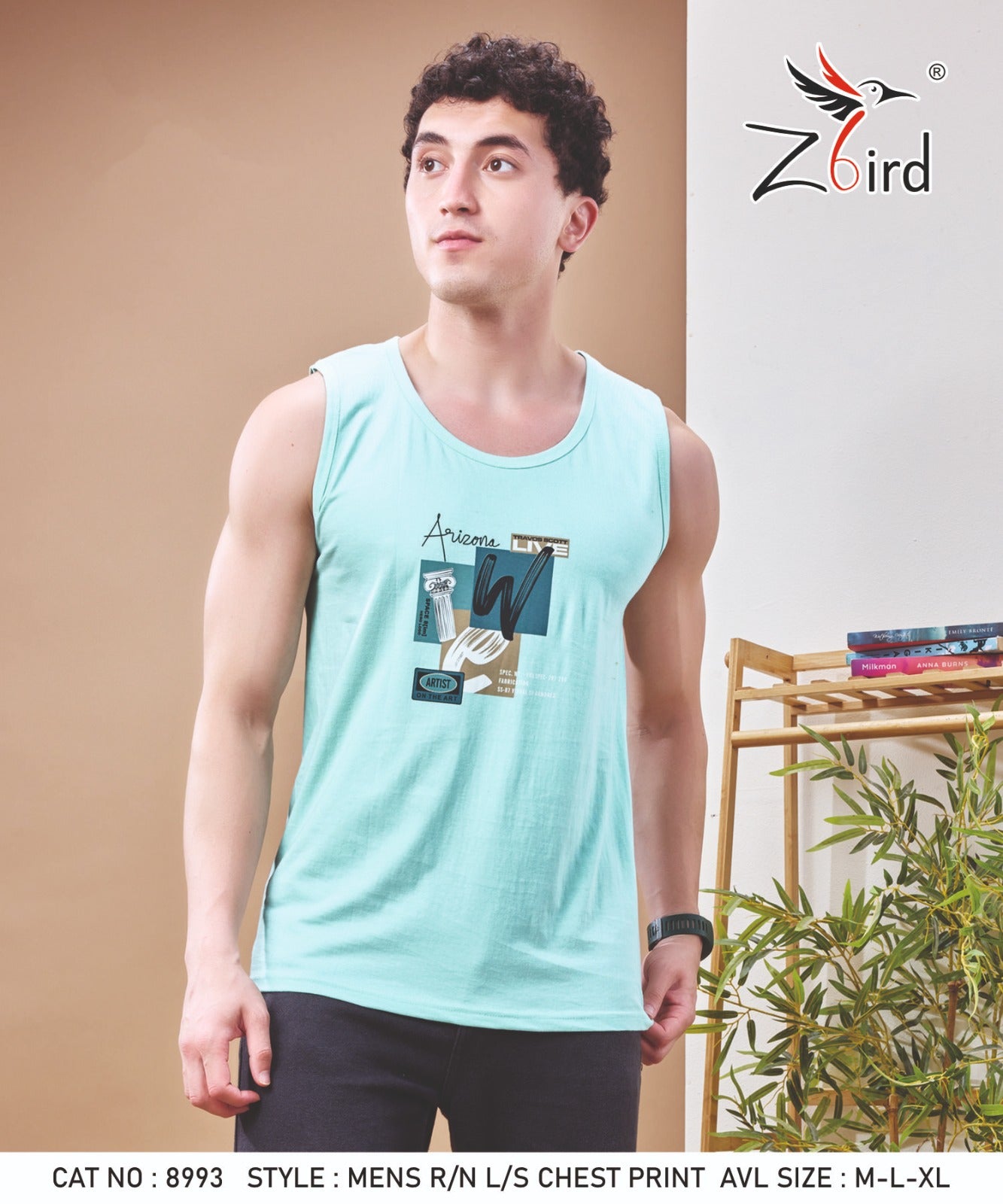 Cat No 8993 Z Bird Cotton Biowashed Mens Sando Supplier India