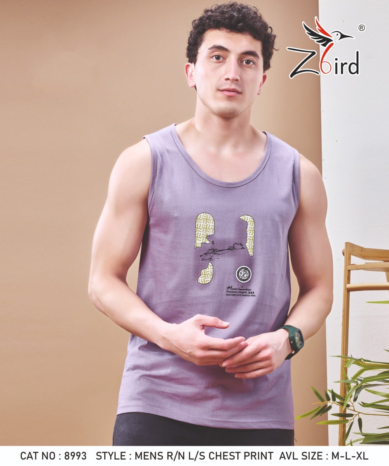 Cat No 8993 Z Bird Cotton Biowashed Mens Sando Supplier India
