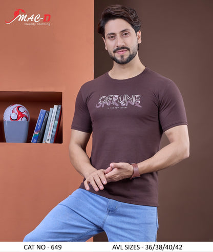 Cat No 649 Mac D Knit Mens Tshirts Manufacturer Ahmedabad